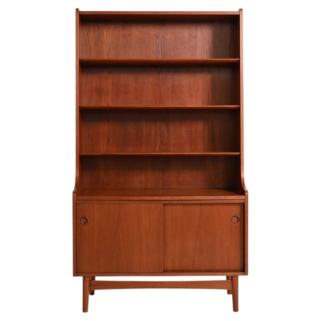 Teak bookcase by Johannes Sorth for Bornholms Møbelfabrik, 1960s For Sale