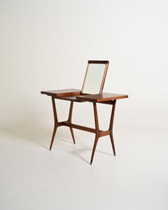 Vintage teak dressing table with built-in mirror, 1960s