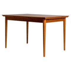 Ausziehbarer skandinavischer Tisch aus Teakholz und Buche, 1950er–1960er Jahre