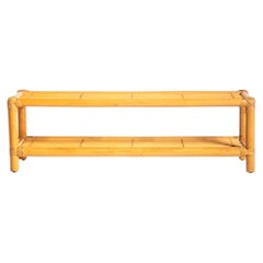 Scandinavian bench made of bamboo and rattan, second half of the 20th century
