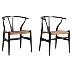 Set of 2 “Wishbone Chair” “CH24” chairs by Hans J. Wegner, 1950s