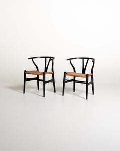 Set of 2 “Wishbone Chair” “CH24” chairs by Hans J. Wegner, 1950s