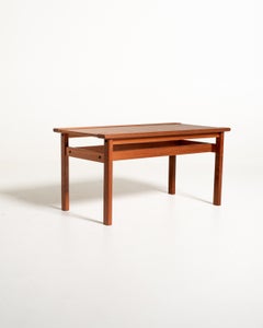 Scandinavian teak slatted bench, 1960s
