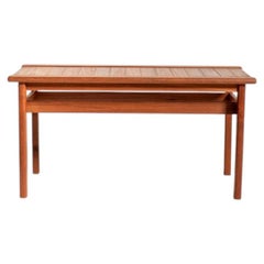 Scandinavian teak slatted bench, 1960s