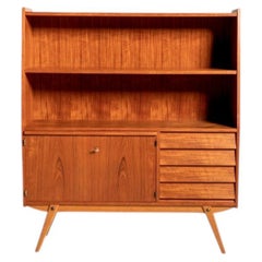 Teak bookcase with pull-out desk, Sweden, 1950s/1960s