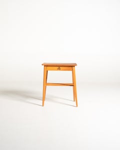 Table de chevet scandinave en bouleau, années 50