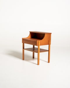 Swedish nightstand in teak and beech by AB Carlström & Co Möbelfabrik, 1960s