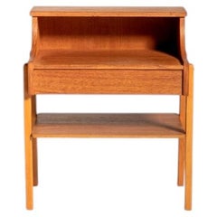 Swedish nightstand in teak and beech by AB Carlström & Co Möbelfabrik, 1960s