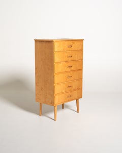 Six-drawer chest made of birch, Scandinavia, 1950s/1960s