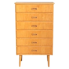 Six-drawer chest made of birch, Scandinavia, 1950s/1960s