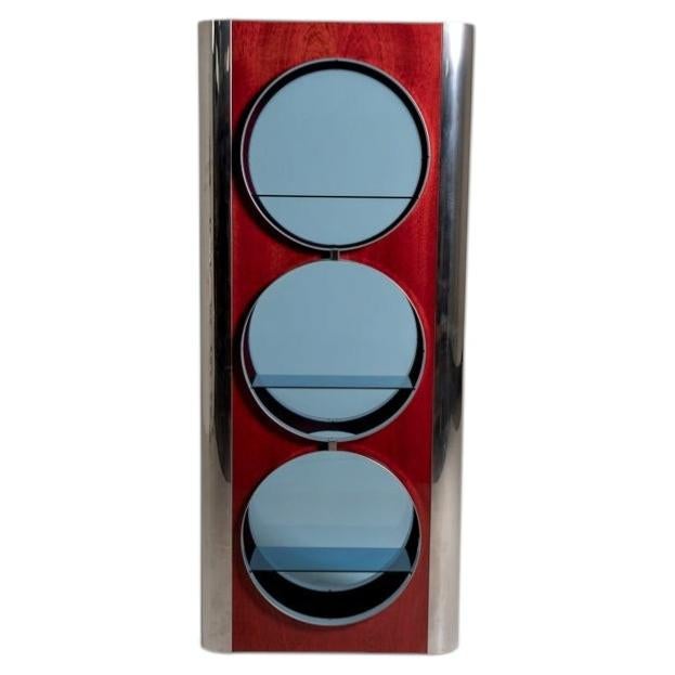 Pre-owned Willy Rizzo Italian Display Case Attributed To , 1970s In Brown
