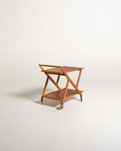 Folding cart made of teak and oak, Nybrofabriken, 1950s