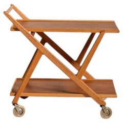 Folding cart made of teak and oak, Nybrofabriken, 1950s