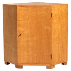 Scandinavian corner cabinet made of birch, mid-20th century