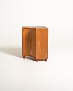 Scandinavian corner cabinet made of elm, mid-20th century