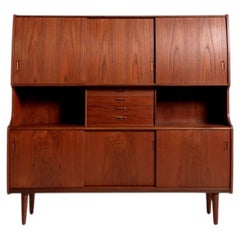 Danish teak highboard with a bar area