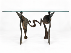 Pucci de Rossi Sculptural Bronze Patinated Console Table, Historical Piece