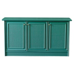 Green Sideboard With Brass Details – Lacquered Series