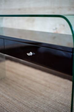 Bent Glass Console With Suspended Drawers – 1990s – Lacquered Series