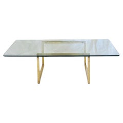 Mesa de centro de latón y cristal – década de los 80