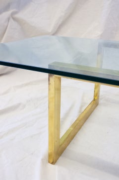 Brass and Glass Coffee Table – 1980s