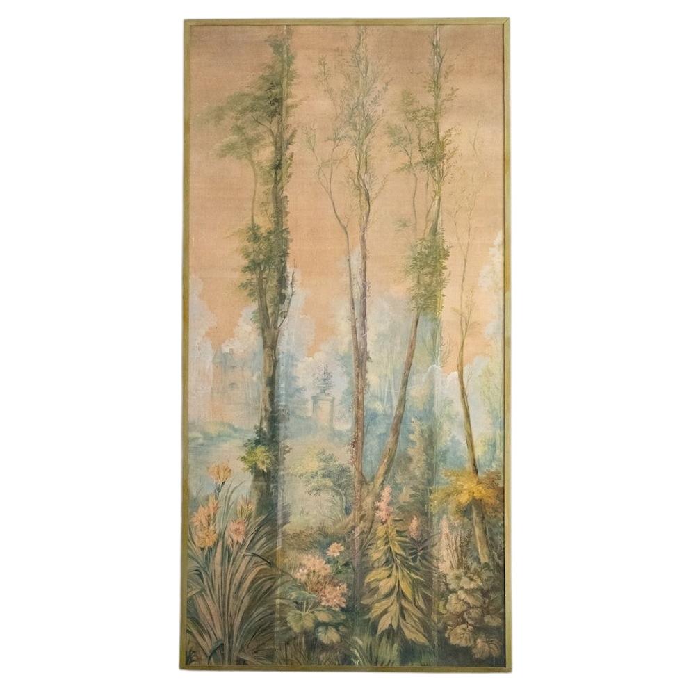 Large Landscape Painting on Canvas – Mid-20th Century For Sale