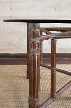 Table à manger en rotin – Mcguire San Francisco – années 1970