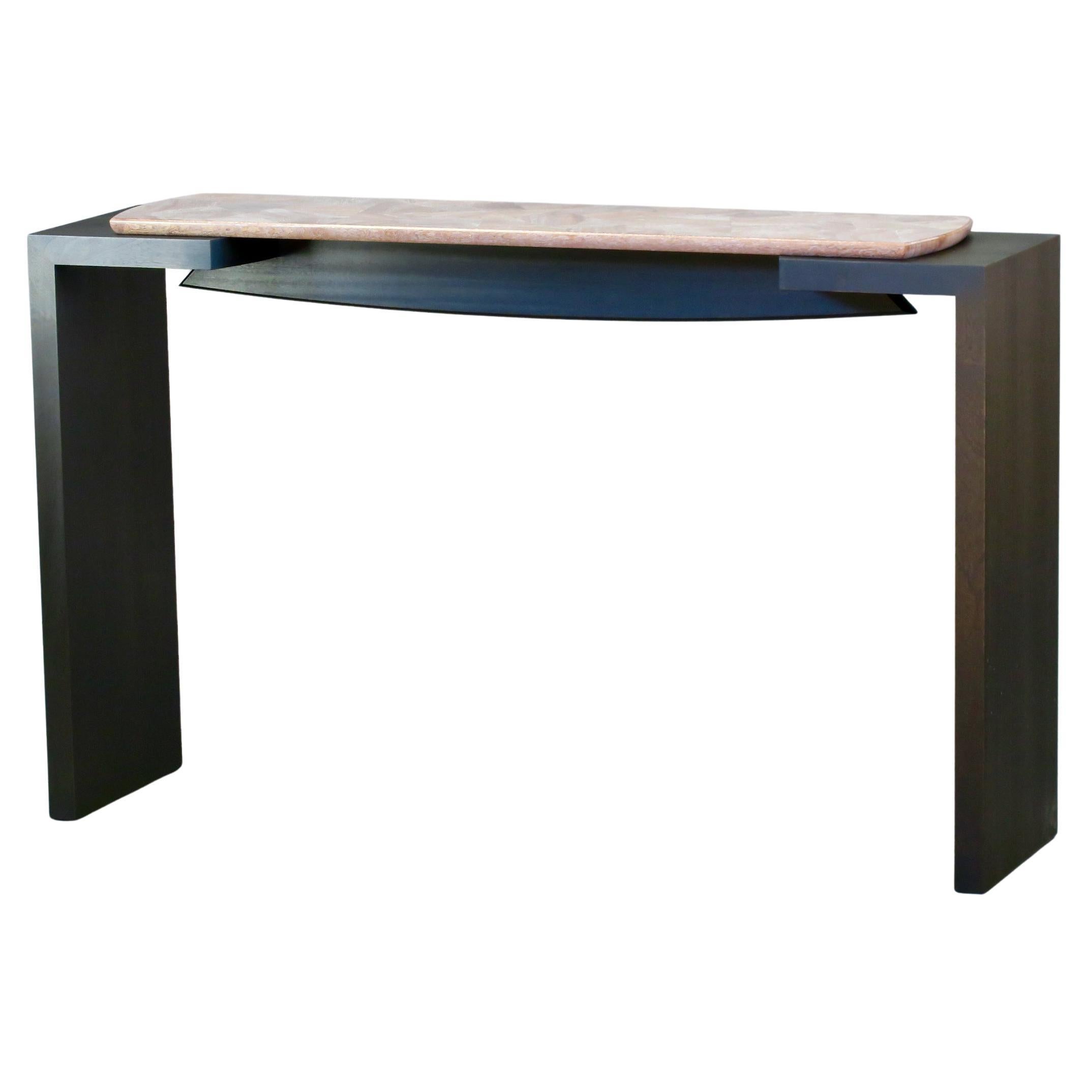 Console in mogano Cracked Ice di Thomas Throop/ Black Creek Design/One - Realizzata su ordinazione