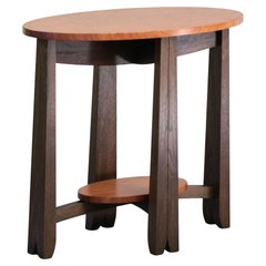 Oval Side Table  Bubinga  Blackened Walnut by Thomas Throop   Made to Order