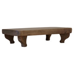 Portafiori vintage giapponese in legno di keyaki, anni ’50–’60, stile Japandi Wabi-Sabi