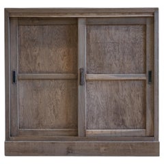 Armoire de rangement vintage japonaise en chêne massif, années 1940-1950, style Japandi Wabi-Sabi