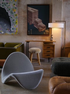 1960s Pierre Paulin Tongue Chair in New Romo Mohair Upholstery