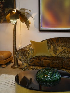 Contemporary Moroccan Gold Finished Copper Palm Tree Floor Lamp