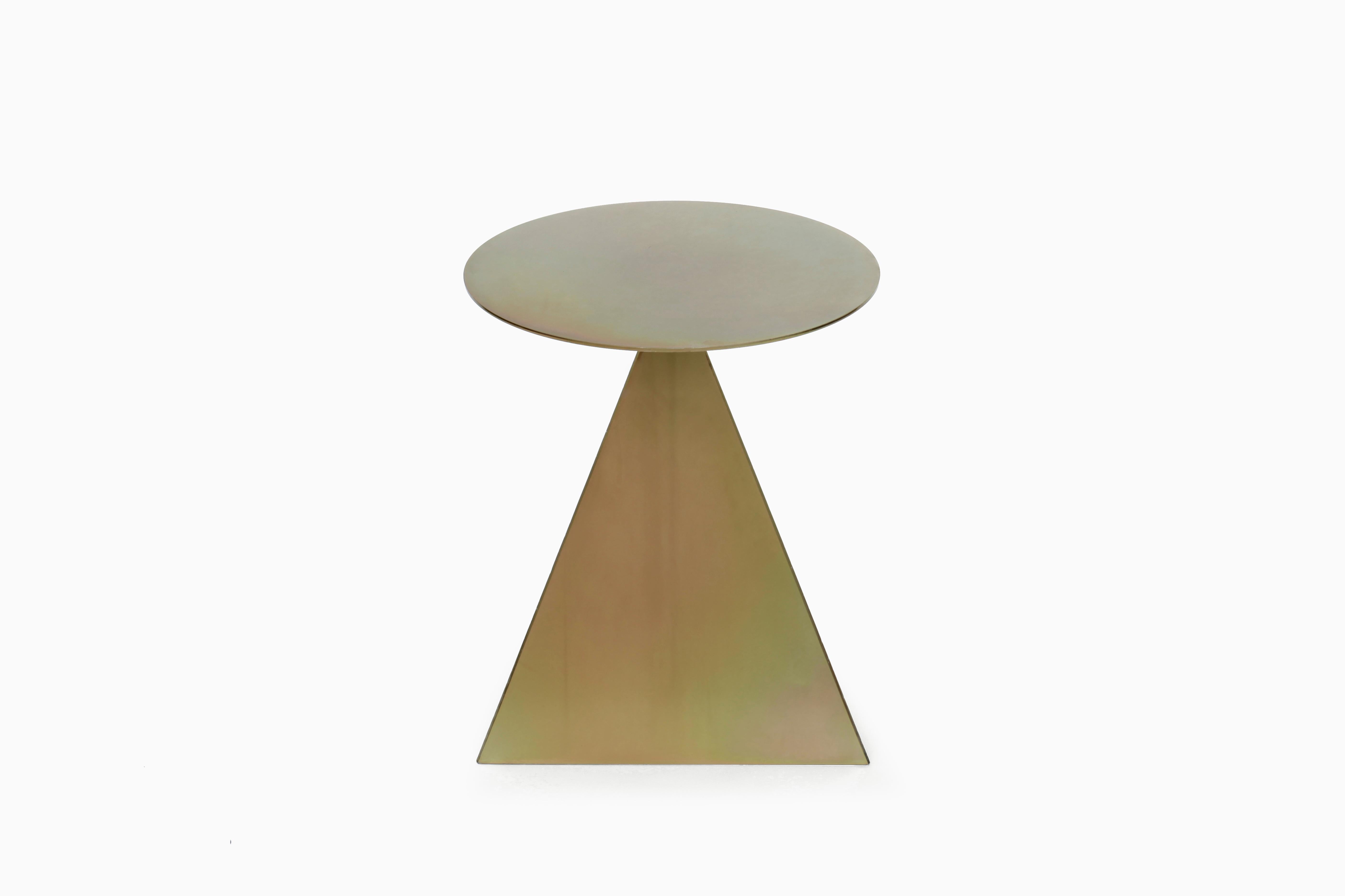 Difficult Table side table in bichromated steel by Cristian Herrera Dalmau In New Condition For Sale In Barcelona, ES