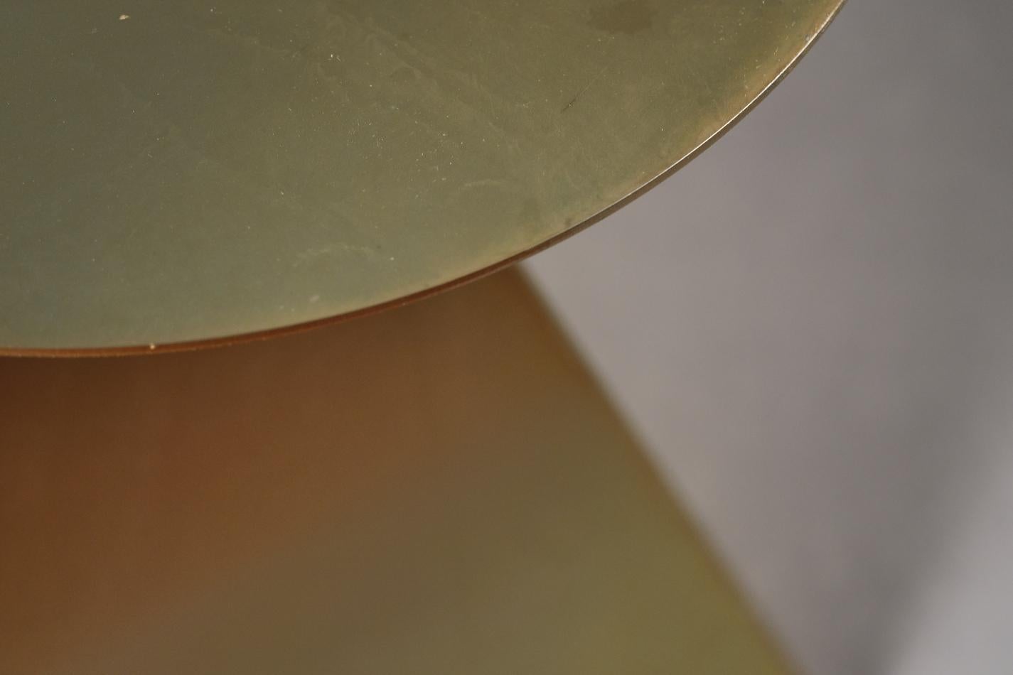 Difficult Table side table in bichromated steel by Cristian Herrera Dalmau For Sale 1