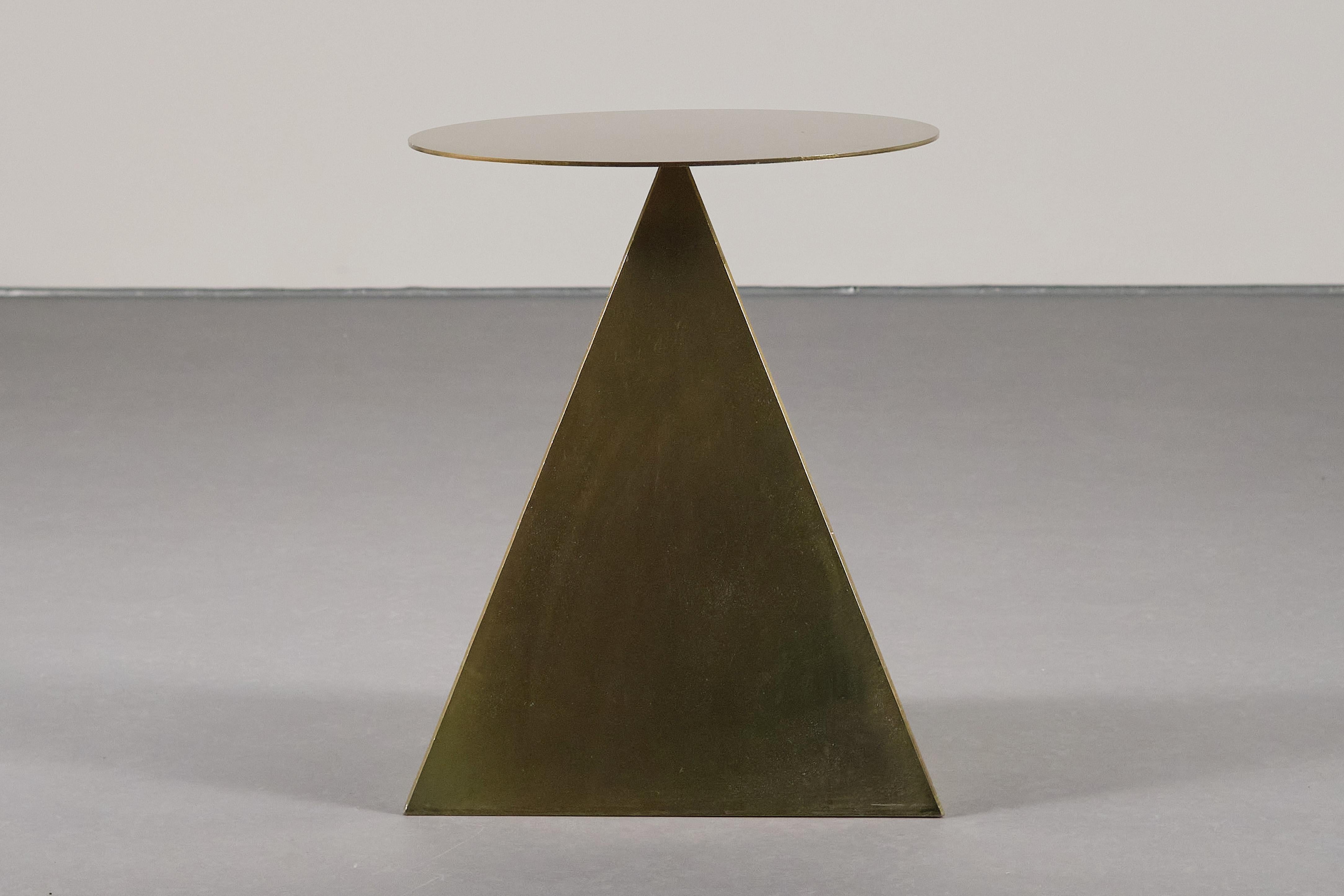 Spanish Difficult Table side table in bichromated steel by Cristian Herrera Dalmau For Sale