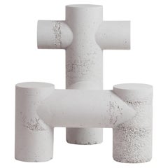 Sedia contemporanea in cemento bianco in edizione limitata realizzata a mano da Josep Vila