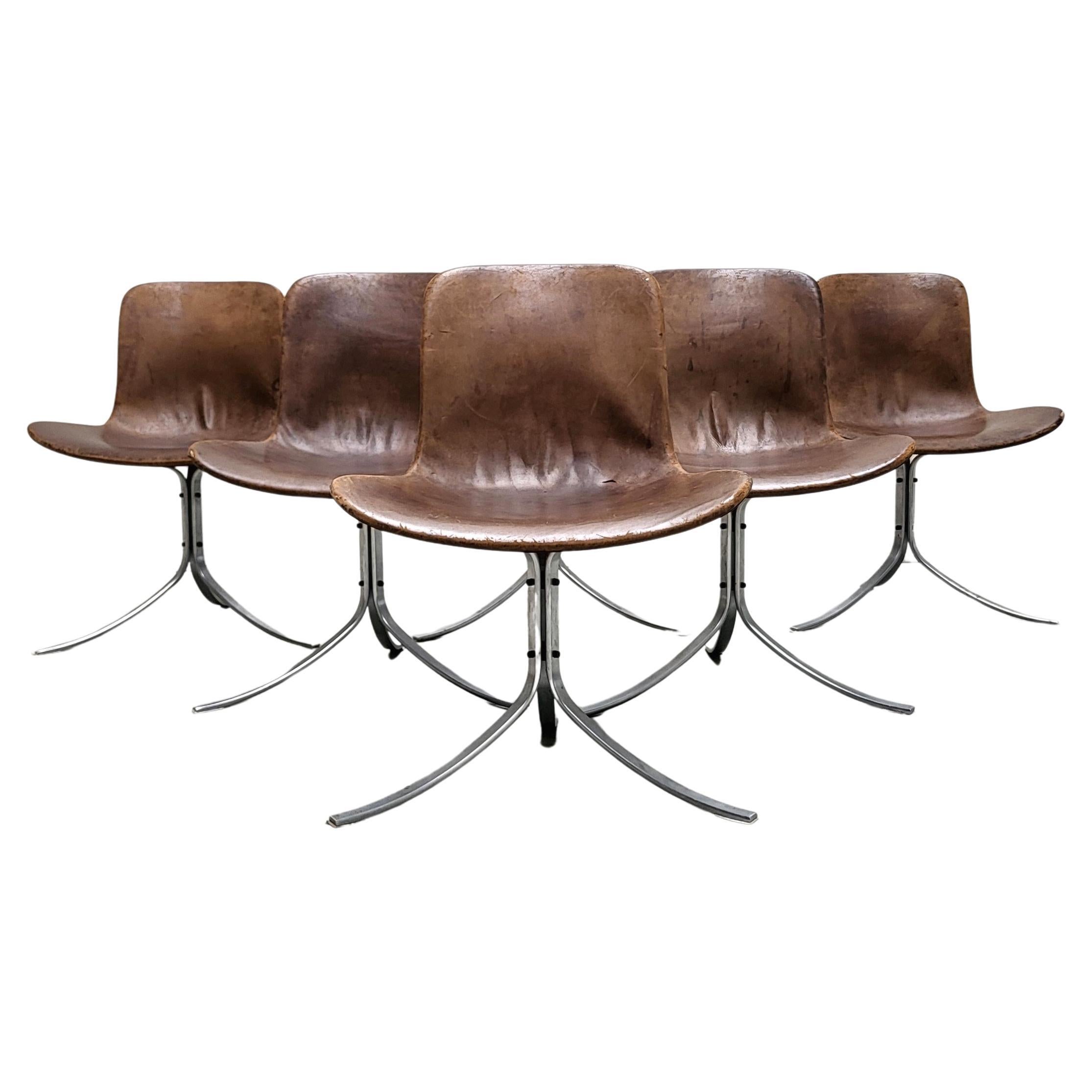 Chaises Pk9 et table à manger Pk54 Poul Kjaerholm, E. Kold Christensen, années 1960 en vente