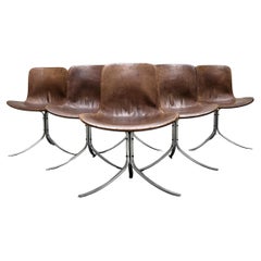 Vintage Poul Kjaerholm Pk9 Chair by E. Kold Christensen 1960s, Set of 6 Vintage Poul Kjaerholm Pk9 Chair by E. Kold Christensen 1960s, Set of 6