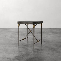 "Cambert" Marble and Iron Square Side Table by Christiane Lemieux