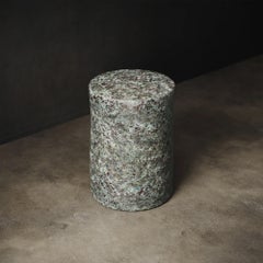 Enso Handmade Ceramic End Table or Stool, in Oxidized Jade Reactive Glaze