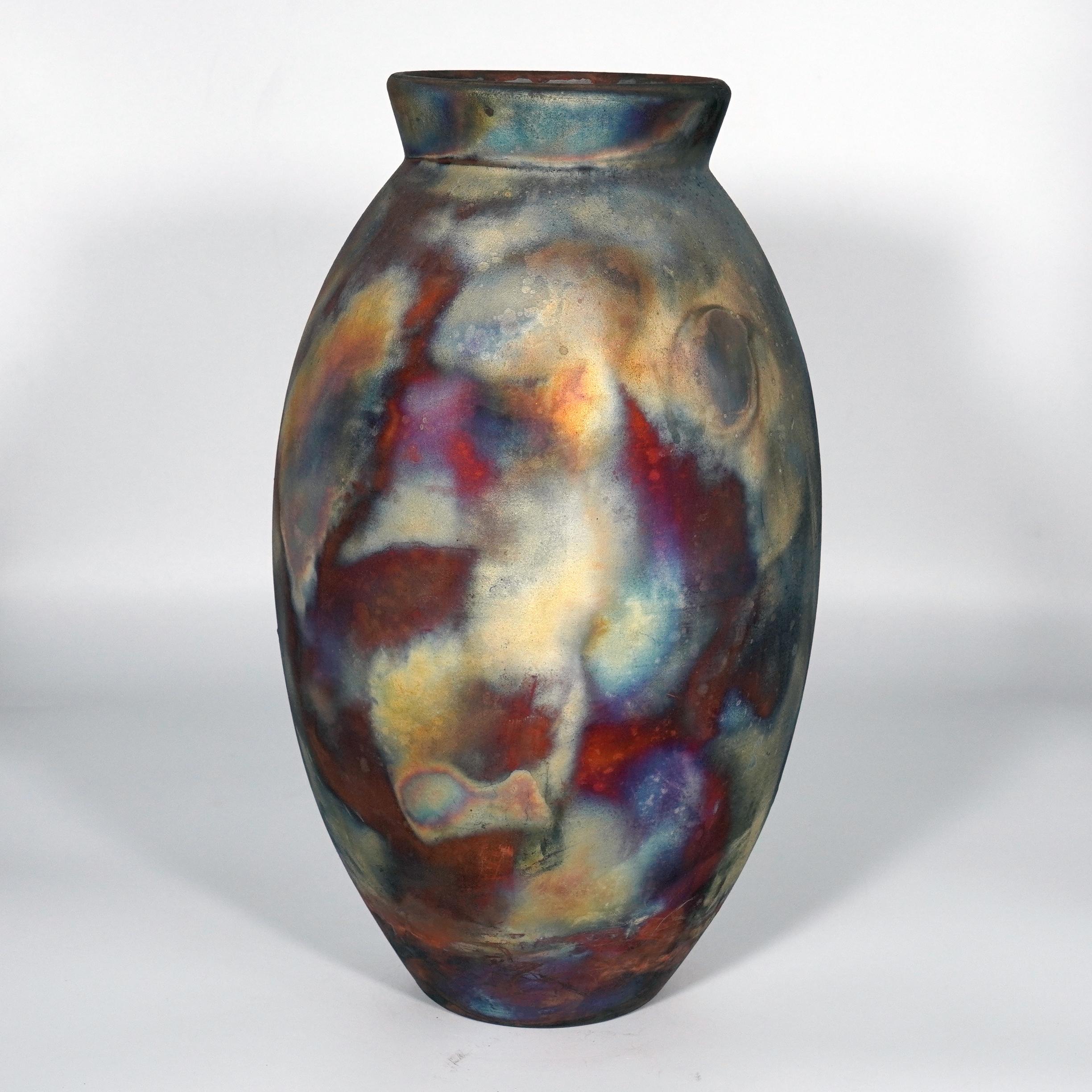 Vaso ovale grande cotto Raaquu Raku S/N0000867 Centerpiece Art Series, Malesia In condizioni Nuovo in vendita a Petaling Jaya, MY