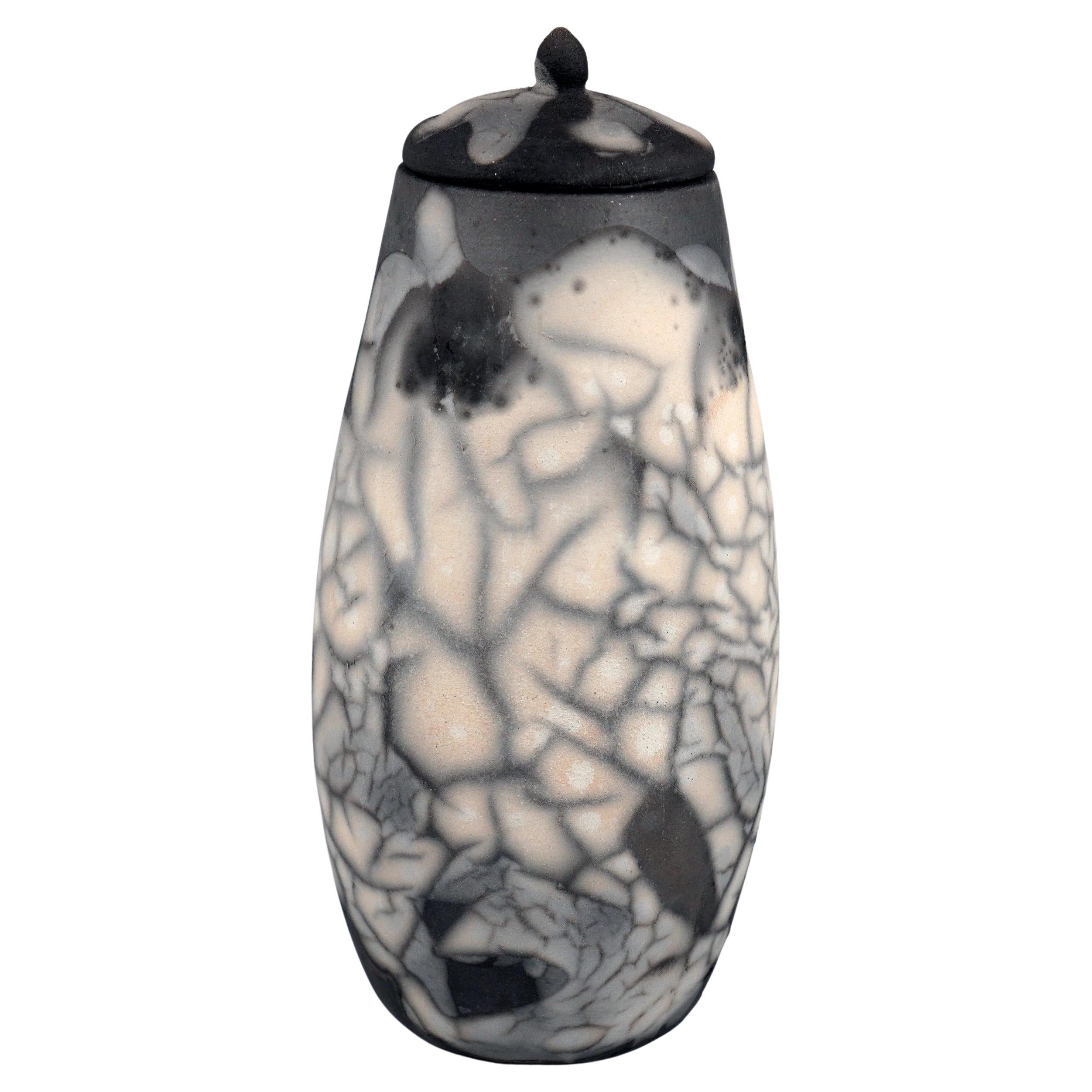 Aibo Pet Urn, Smoked Raku, Ceramic Raku Pottery For Sale