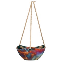 Niwa Indoor Hanging Planter Raku Pottery, Full Copper - Large, Handmade Ceramic