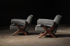 Pierre Jeanneret „Double-X“ Lounge-Sessel, Chandigarh, ca. 1950er–1960er Jahre