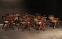Poltrona da ufficio in vimini di Pierre Jeanneret, Chandigarh, 1955-56 circa