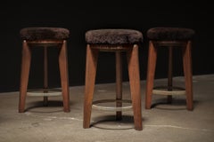 Pierre Jeanneret High Round Stool, Chandigarh, c.1960s