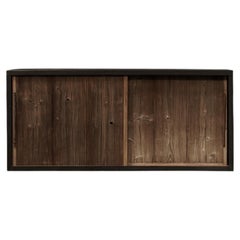 Japanese Textured Wood Door Tansu Cabinet