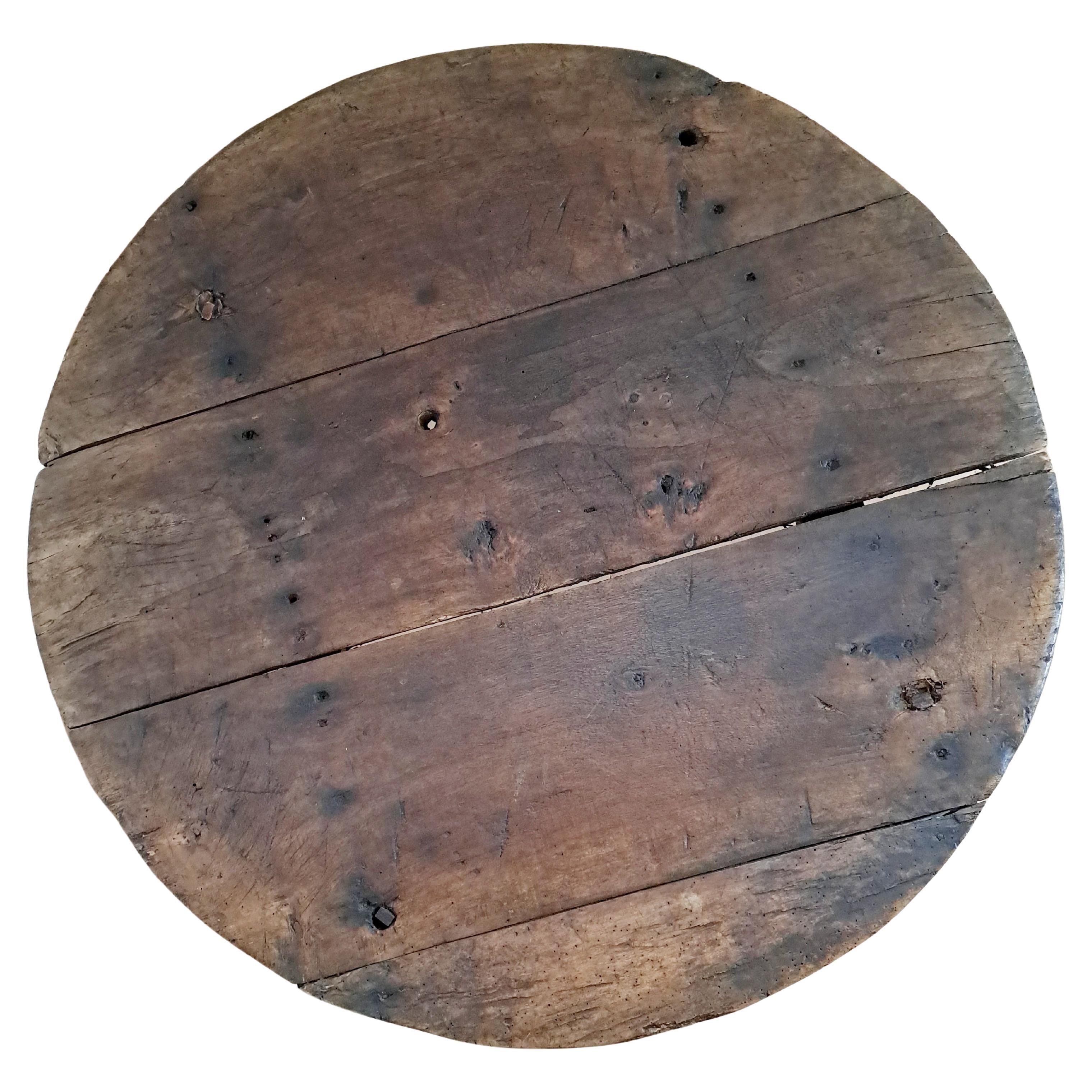 Rustic Wabi Sabi, Pine wood round Coffee Table