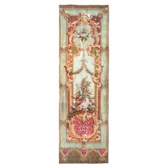 1920 Antique French Aubusson Tapestry Rug Floral Vase Runner 3x10 1880 97x287cm